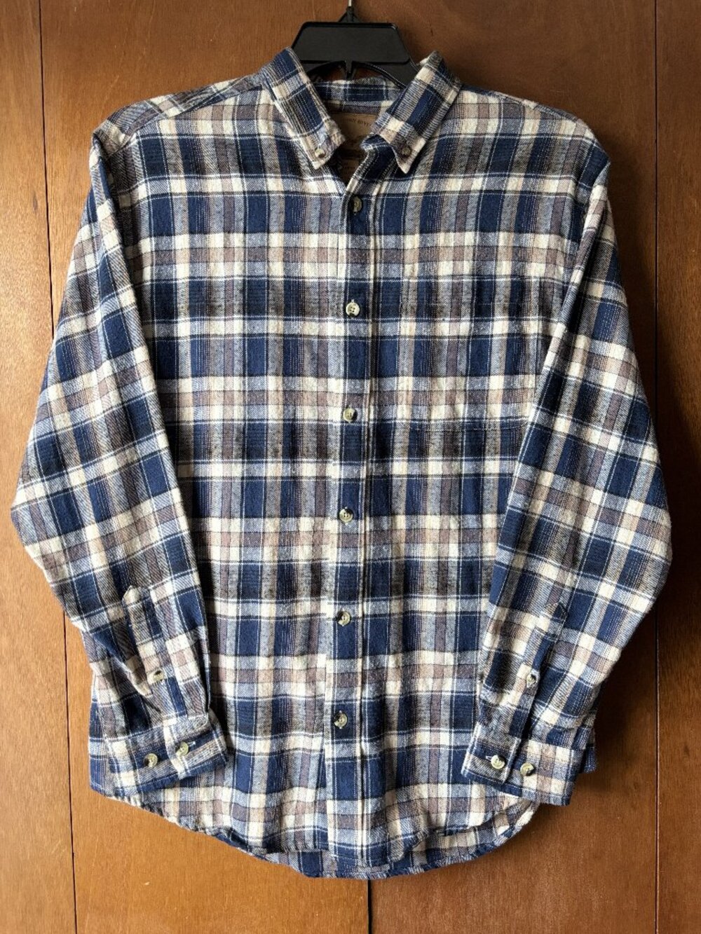 Buckhorn River Men's Medium Blue Flannel Button Down Western Shirt